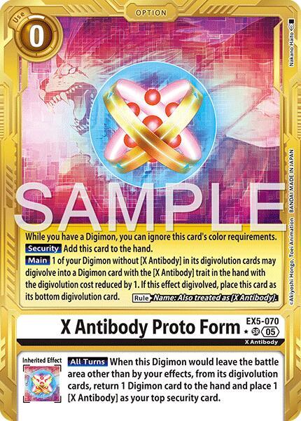 X Antibody Proto Form Gold Border EX5-070 SR Advanced Booster Digimon Generation Digimon card