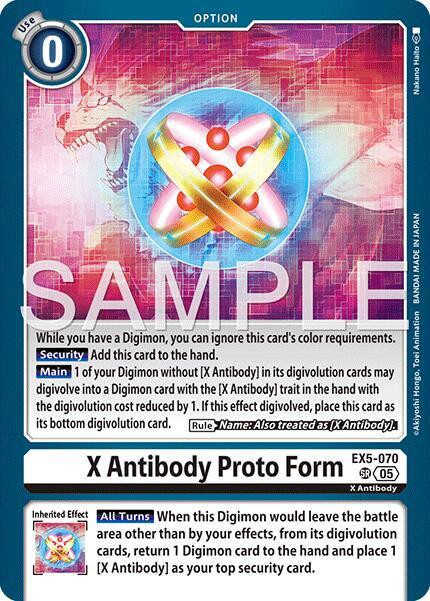 X Antibody Proto Form Reprint EX5-070 SR Advanced Booster Digimon Generation Digimon card