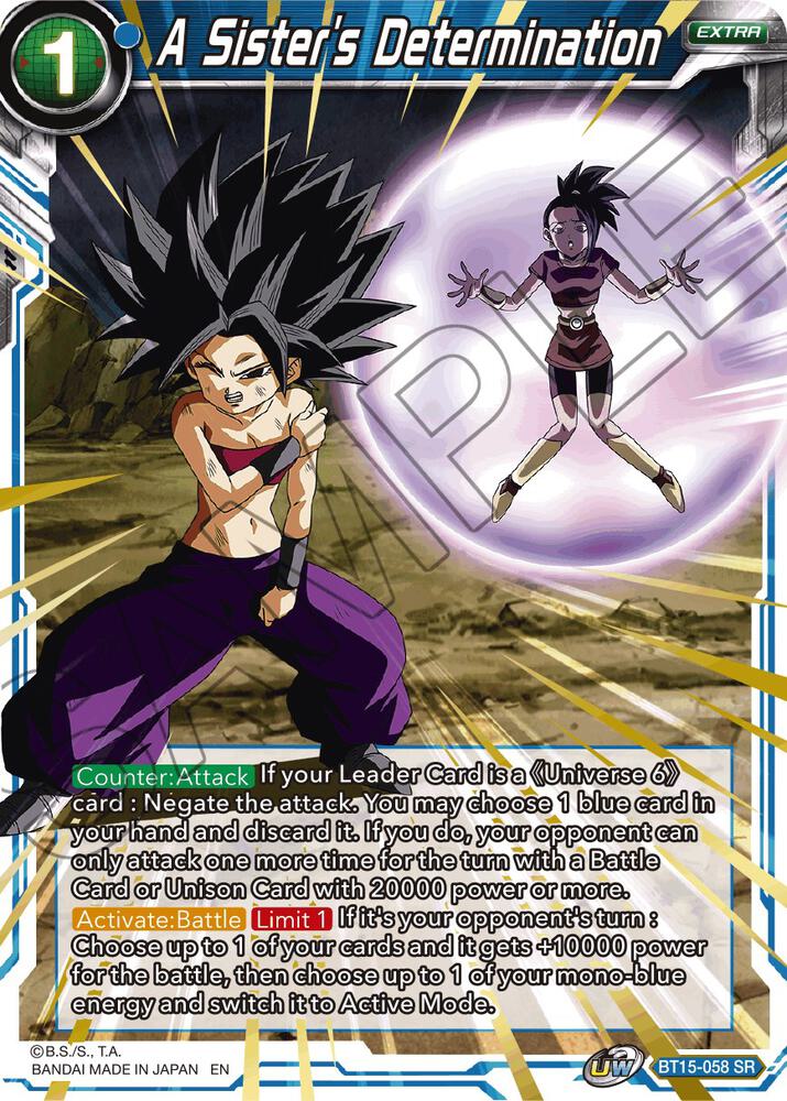 A Sisters Determination BT15-058 Saiyan Showdown Dragonball Super card