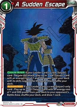A Sudden Escape Foil BT13-029 Supreme Rivalry Dragonball Super card