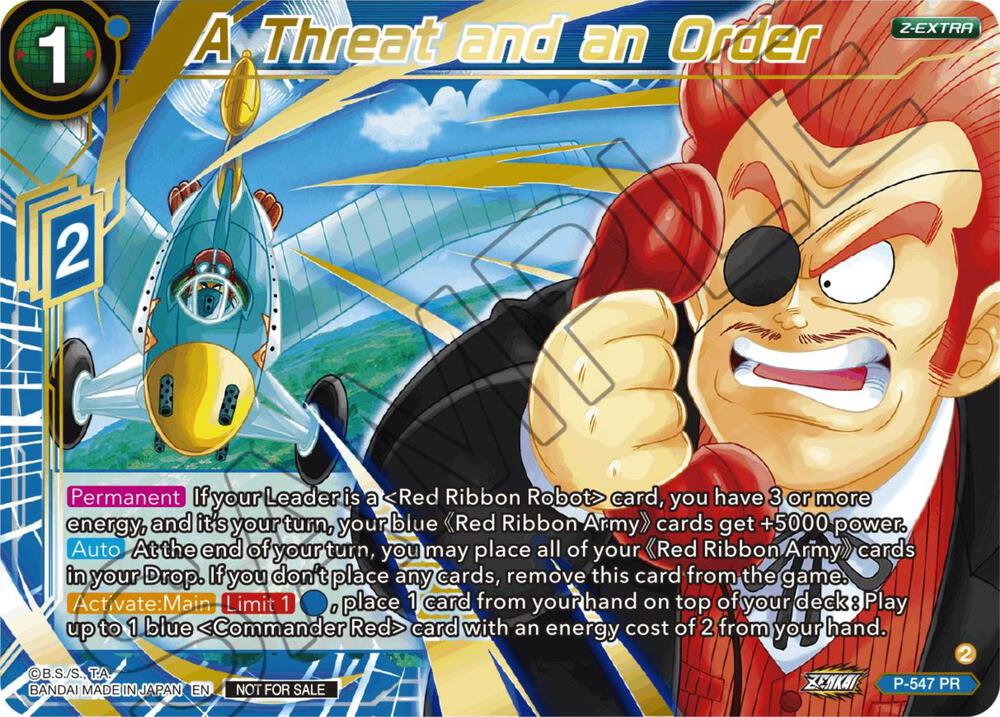 A Threat and an Order Championship Z Extra Card Pack 2023 P-547 Tournament Promotion Cards Dragonball Super card