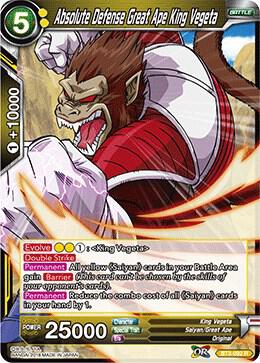 Absolute Defense Great Ape King Vegeta BT3-092 Cross Worlds Dragonball Super card