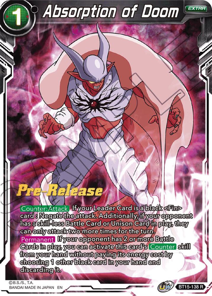 Absorption of Doom BT15-138 Saiyan Showdown Pre-Release Cards Dragonball Super card