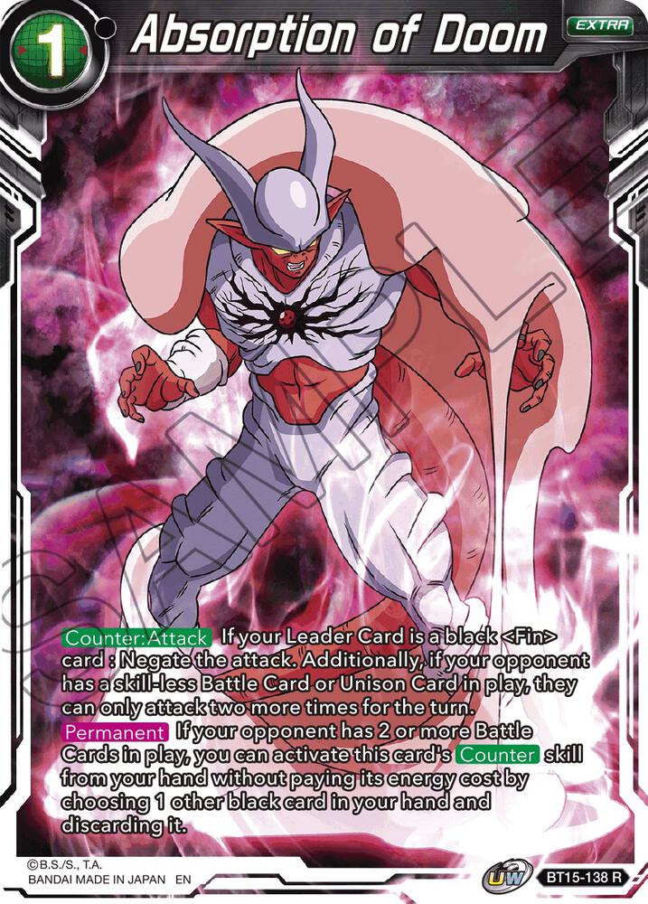 Absorption of Doom BT15-138 Saiyan Showdown Dragonball Super card