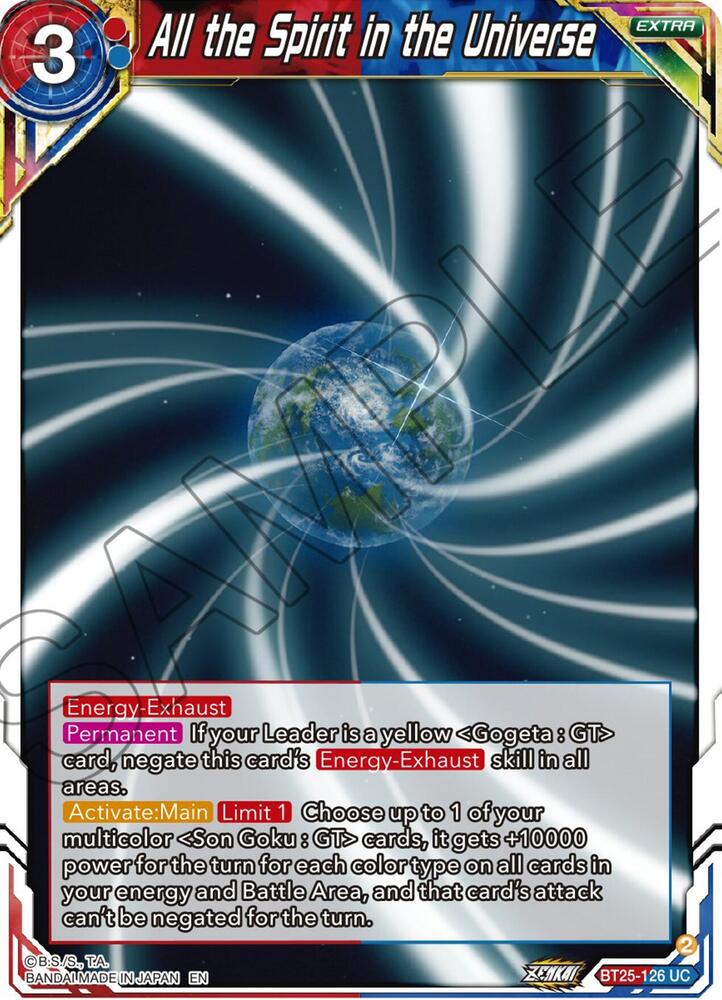 All the Spirit in the Universe BT25-126 Legend of the Dragon Balls Dragonball Super card