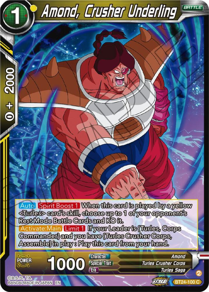 Amond Crusher Underling Foil BT24-100 Beyond Generations Dragonball Super card