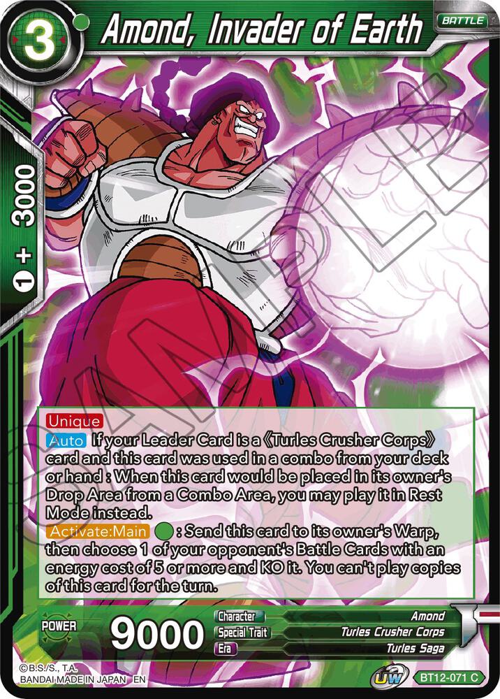 Amond Invader of Earth Foil BT12-071 Vicious Rejuvenation Dragonball Super card