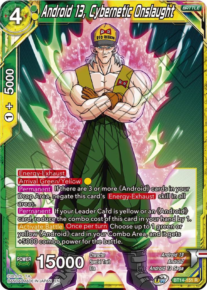 Android 13 Cybernetic Onslaught BT14-151 Cross Spirits Dragonball Super card