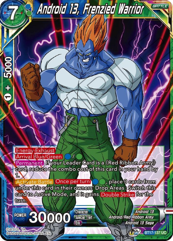 Android 13 Frenzied Warrior Foil BT17-137 Ultimate Squad Dragonball Super card
