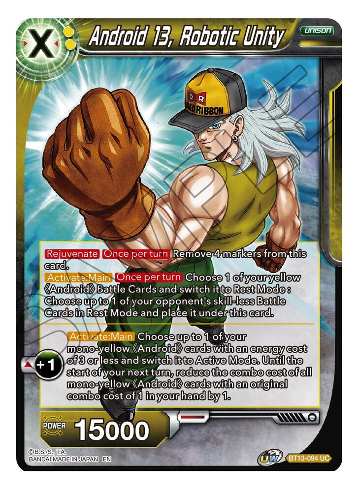 Android 13 Robotic Unity Foil BT13-094 Supreme Rivalry Dragonball Super card