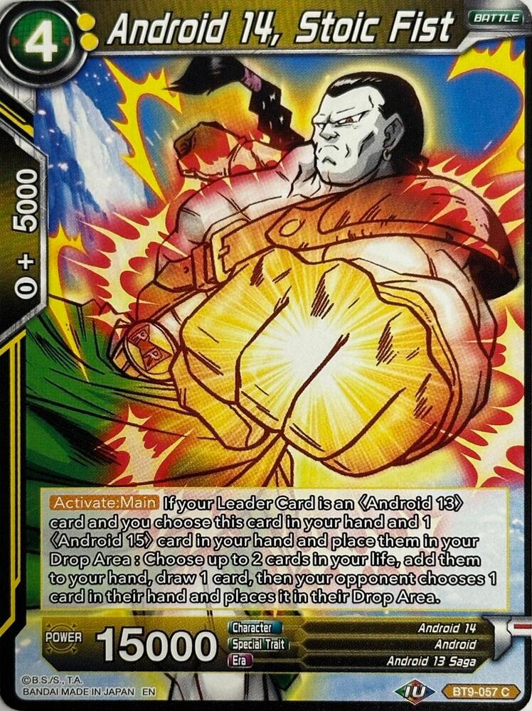 Android 14 Stoic Fist Reprint Foil BT9-057 Battle Evolution Booster Dragonball Super card