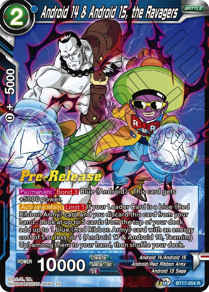 Android 14 and Android 15 the Ravagers BT17-054 Ultimate Squad Pre-Release Cards Dragonball Super card