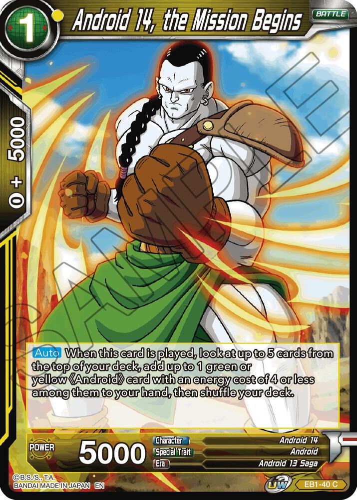 Android 14 the Mission Begins EB1-40 Battle Evolution Booster Dragonball Super card