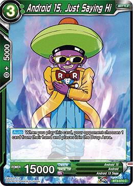 Android 15 Just Saying Hi Foil BT3-074 Cross Worlds Dragonball Super card