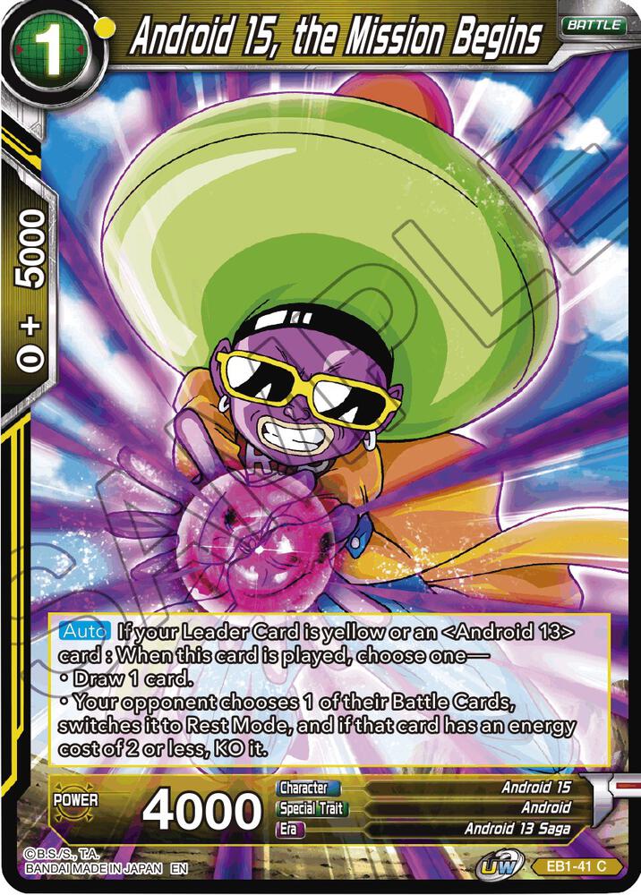 Android 15 the Mission Begins EB1-41 Battle Evolution Booster Dragonball Super card