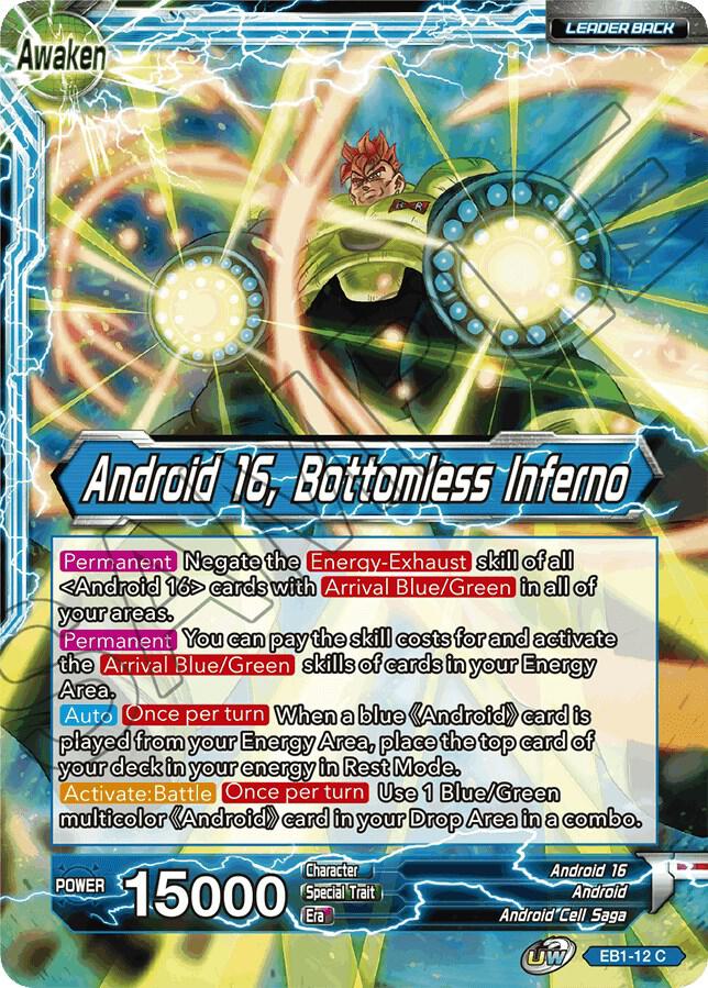 Android 16 Android 16 Bottomless Inferno EB1-12 Battle Evolution Booster Dragonball Super card