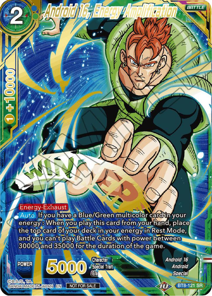 Android 16 Energy Amplification Alternate Art Set 2021 Vol 2 BT8-121 Tournament Promotion Cards Dragonball Super card