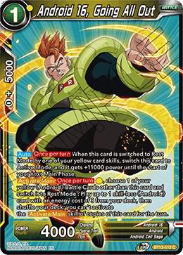Android 16 Going All Out Foil BT13-112 Supreme Rivalry Dragonball Super card