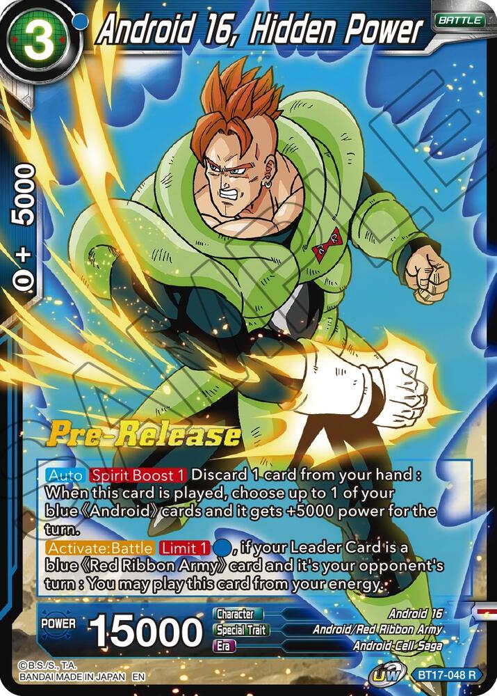 Android 16 Hidden Power BT17-048 Ultimate Squad Pre-Release Cards Dragonball Super card