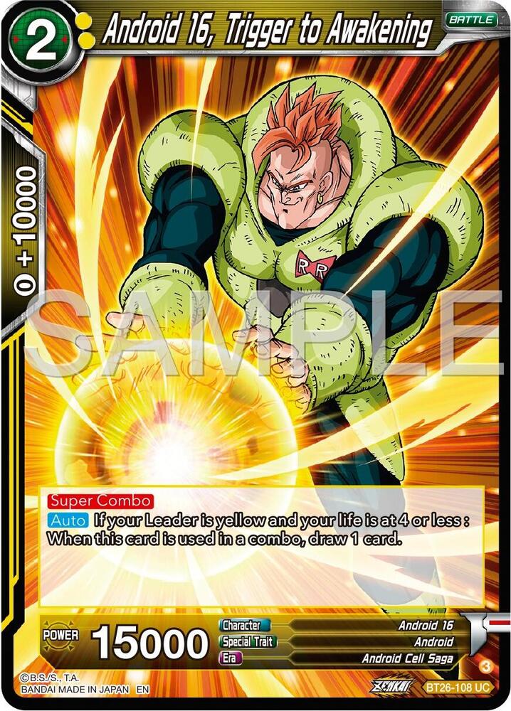 Android 16 Trigger to Awakening BT26-108 Ultimate Advent Dragonball Super card