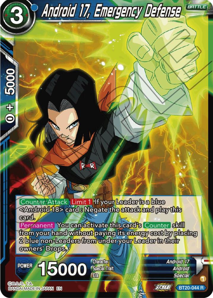 Android 17 Emergency Defense Foil BT20-044 Power Absorbed Dragonball Super card