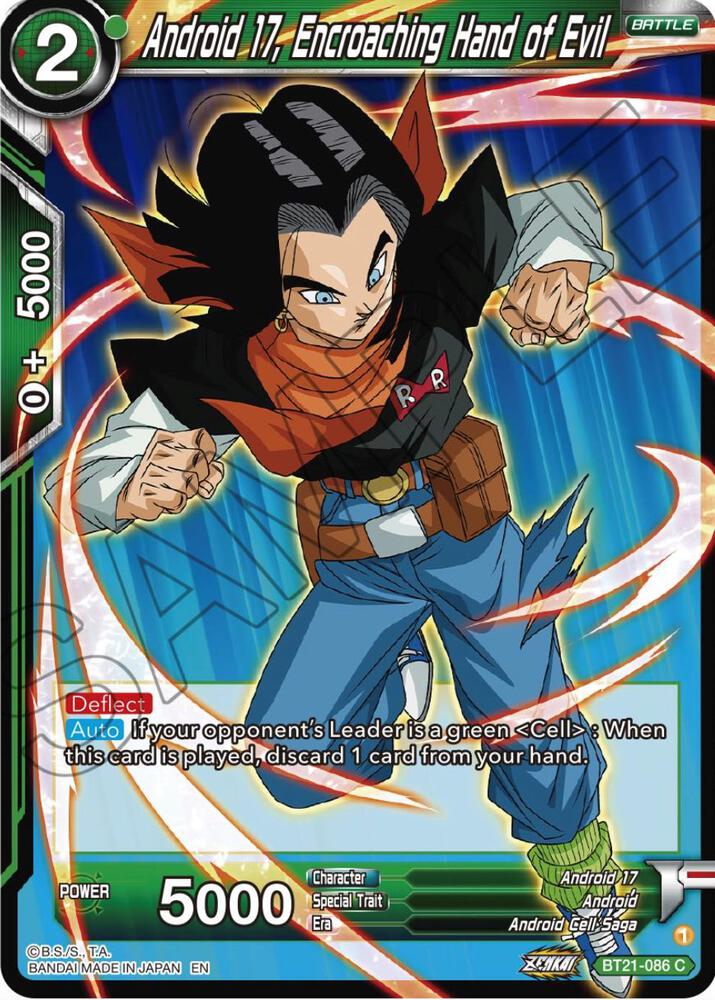 Android 17 Encroaching Hand of Evil Foil BT21-086 Wild Resurgence Dragonball Super card
