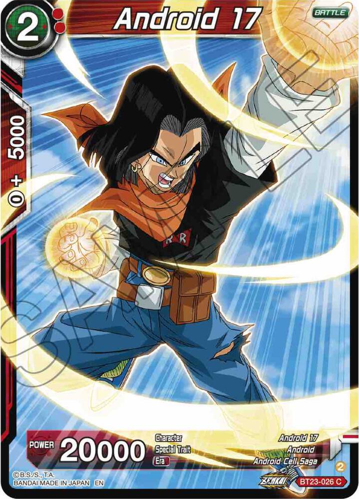 Android 17 Foil BT23-026 Perfect Combination Dragonball Super card