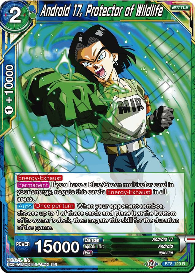 Android 17 Protector of Wildlife BT8-120 Malicious Machinations Dragonball Super card