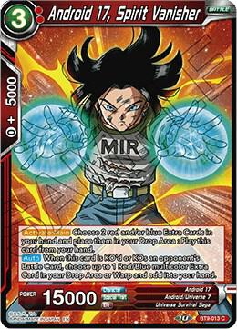 Android 17 Spirit Vanisher BT9-013 Universal Onslaught Dragonball Super card