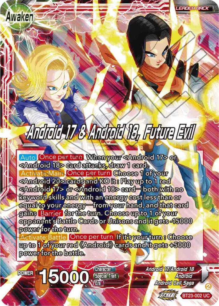 Android 17 and Android 18 Android 17 and Android 18 Future Evil Foil BT23-002 Perfect Combination Dragonball Super card