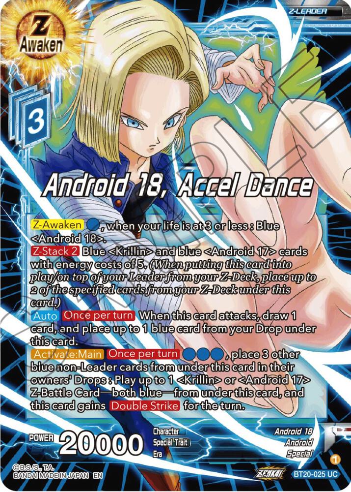 Android 18 Accel Dance Foil BT20-025 Power Absorbed Dragonball Super card