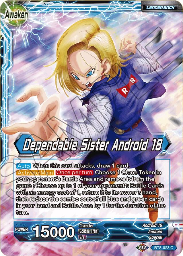 Android 18 Dependable Sister Android 18 Foil BT8-023 Malicious Machinations Dragonball Super card