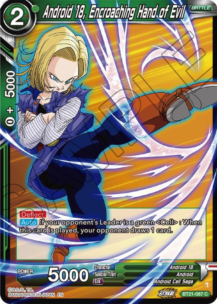 Android 18 Encroaching Hand of Evil Foil BT21-087 Wild Resurgence Dragonball Super card
