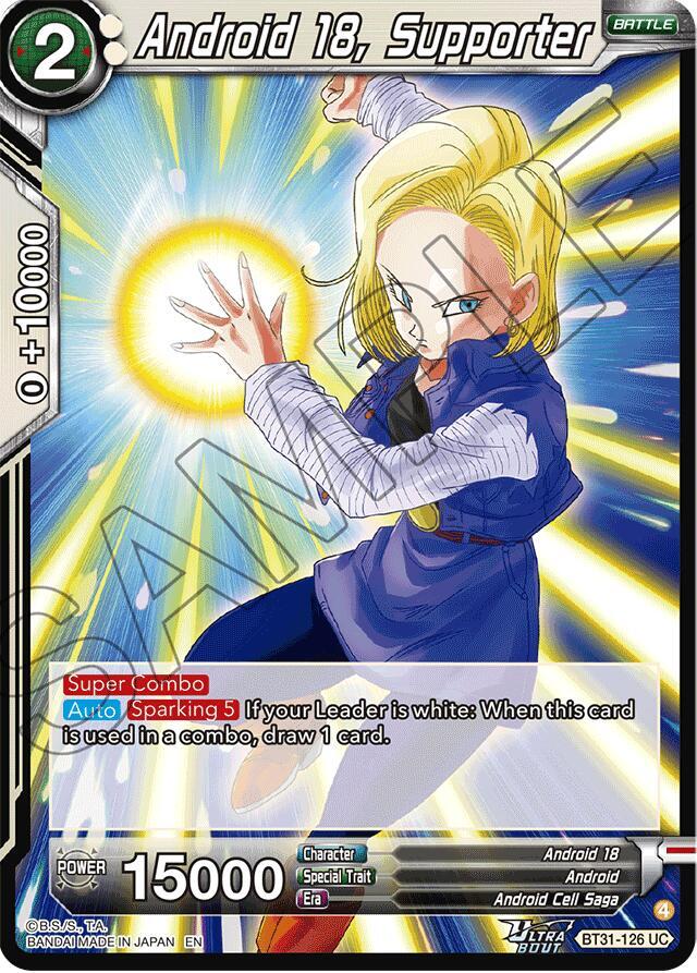 Android 18 Supporter BT31-126 Impact Beyond Dimensions Dragonball Super card