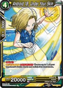 Android 18 Under Your Skin BT9-055 Universal Onslaught Dragonball Super card