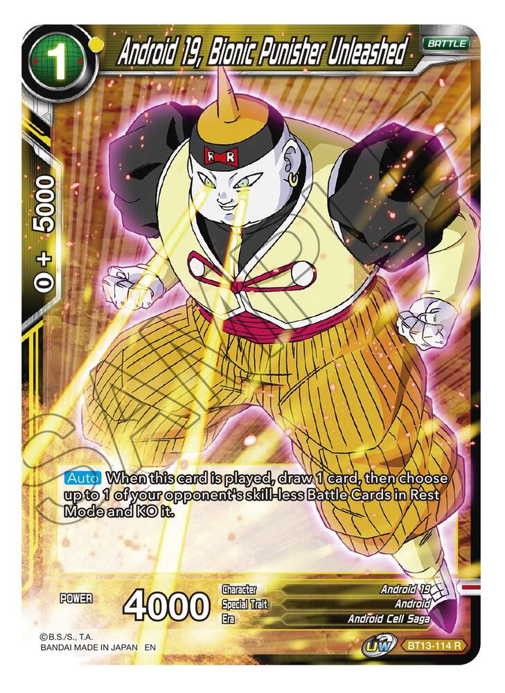 Android 19 Bionic Punisher Unleashed Foil BT13-114 Supreme Rivalry Dragonball Super card