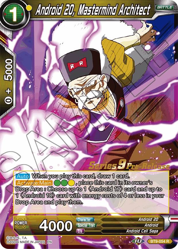 Android 20 Mastermind Architect BT9-054 Universal Onslaught Pre-Release Cards Dragonball Super card