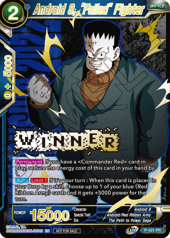 Android 8 Failed Fighter Championship Pack 2022 Vol2 Winner Gold Stamped P-421 Promotion Cards Dragonball Super card