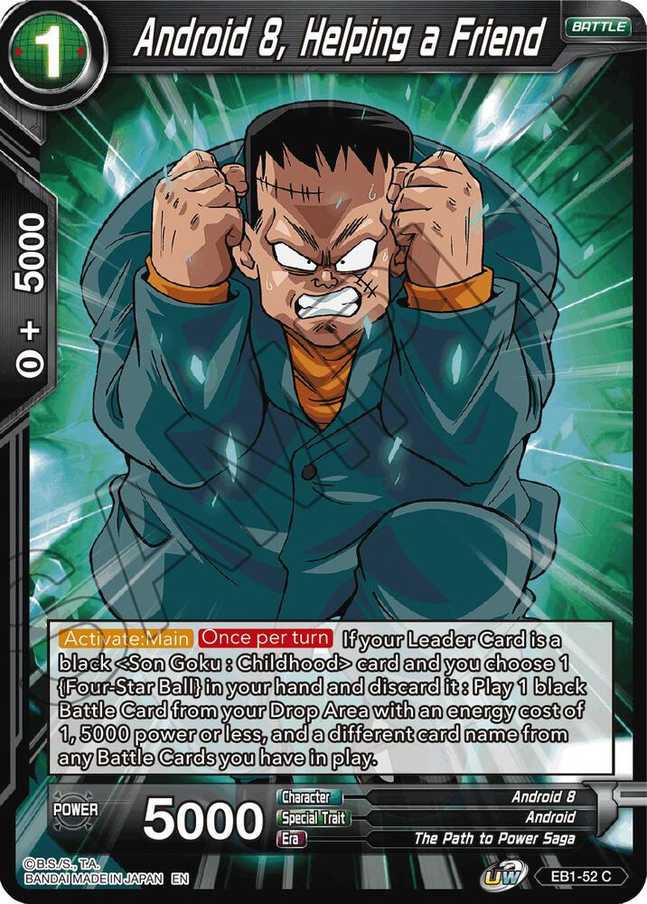 Android 8 Helping a Friend EB1-52 Battle Evolution Booster Dragonball Super card