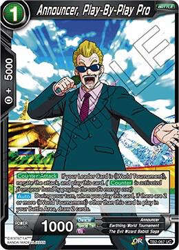 Announcer Play By Play Pro Foil TB2-067 World Martial Arts Tournament Dragonball Super card