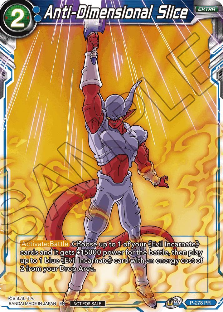 Anti Dimensional Slice Unison Warrior Series Tournament Pack Vol3 P-278 Tournament Promotion Cards Dragonball Super card