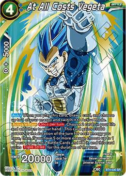 At All Costs Vegeta Shatterfoil BT4-030 Draft Box 04 - Dragon Brawl Dragonball Super card