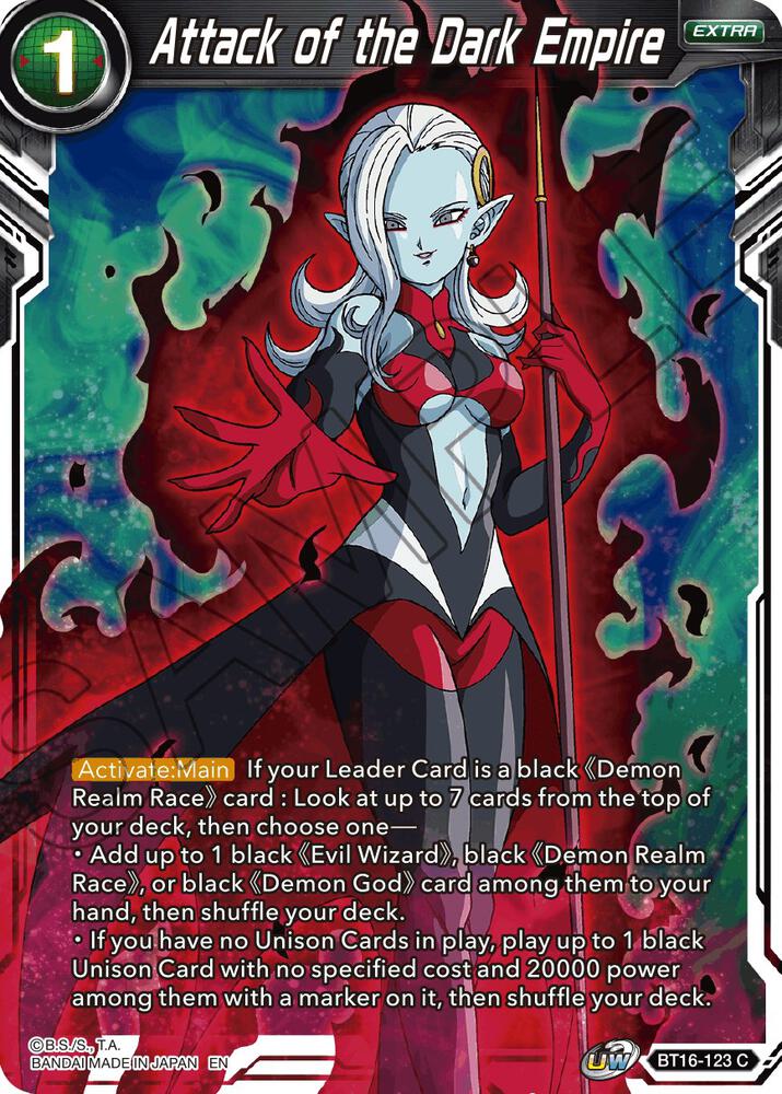Attack of the Dark Empire BT16-123 Realm of the Gods Dragonball Super card