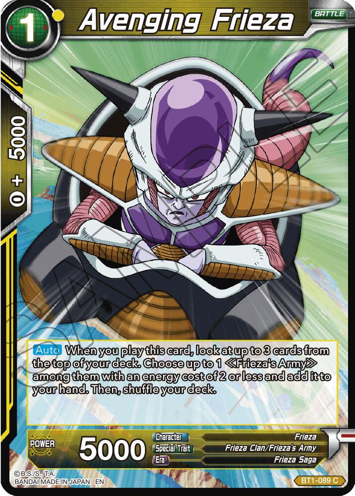 Avenging Frieza Reprint BT1-089 Battle Evolution Booster Dragonball Super card