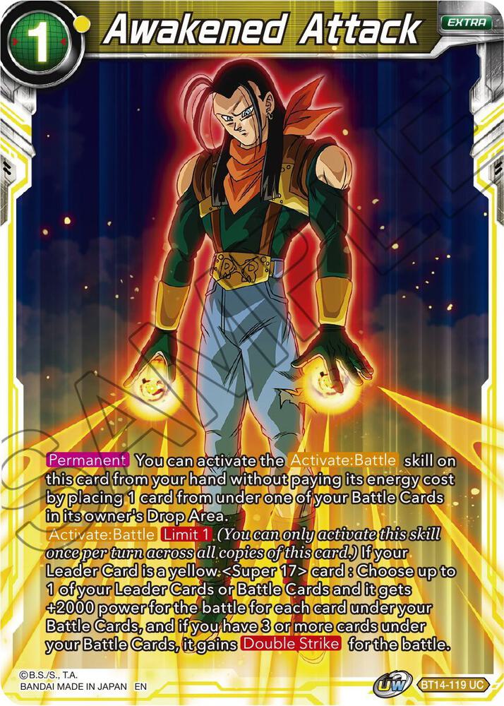 Awakened Attack Foil BT14-119 Cross Spirits Dragonball Super card