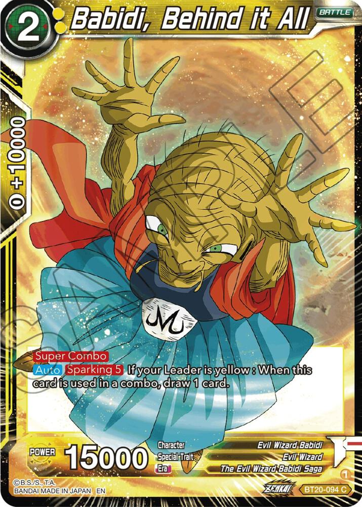 Babidi Behind it All Foil BT20-094 Power Absorbed Dragonball Super card
