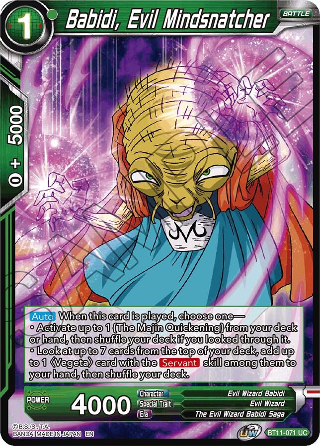 Babidi Evil Mindsnatcher Foil BT11-071 Vermilion Bloodline Dragonball Super card