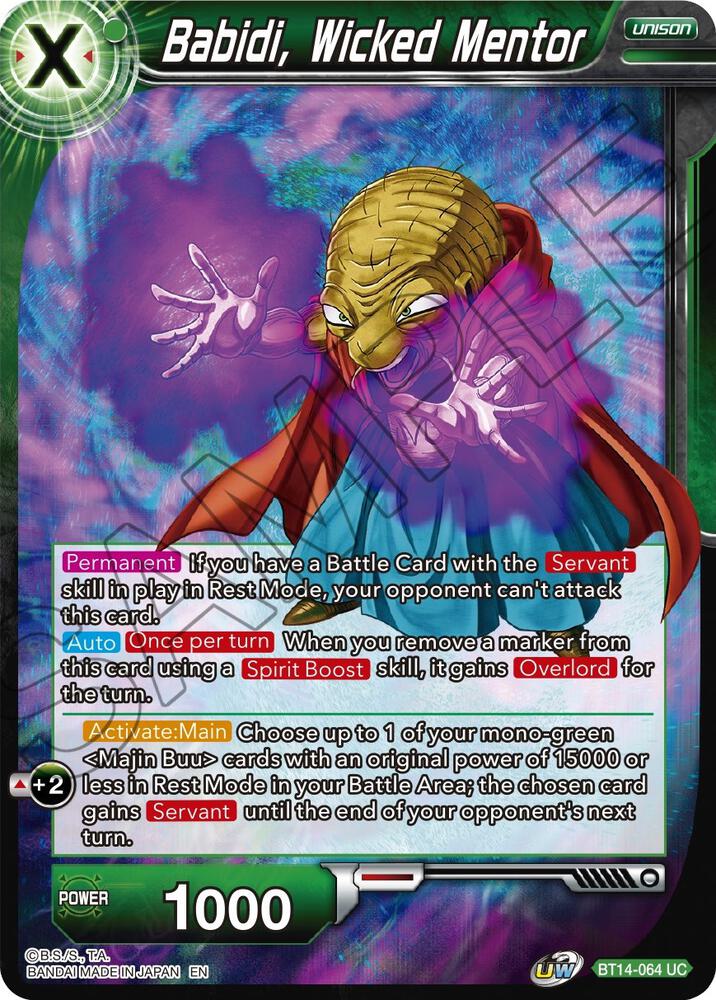 Babidi Wicked Mentor Foil BT14-064 Cross Spirits Dragonball Super card