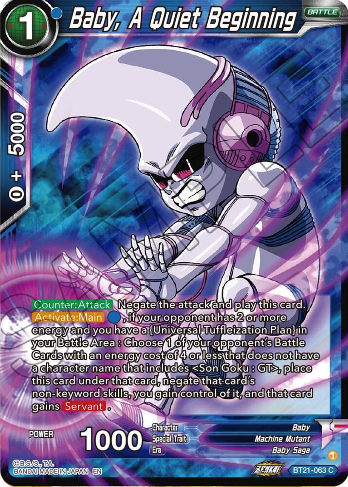 Baby A Quiet Beginning Foil BT21-063 Wild Resurgence Dragonball Super card