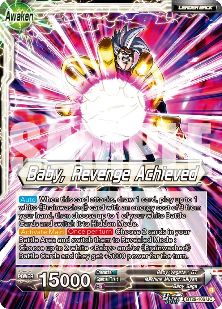 Baby Baby Revenge Achieved BT29-106 Fearsome Rivals Dragonball Super card